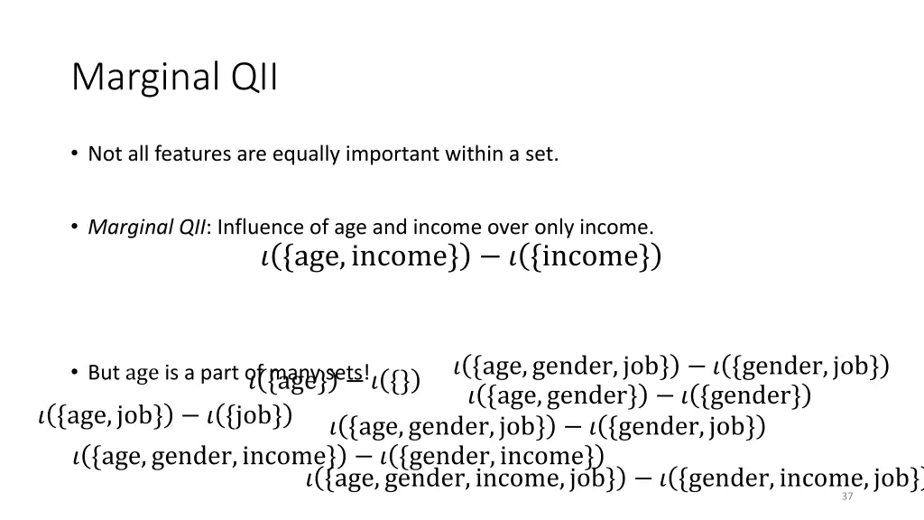 marginal qii