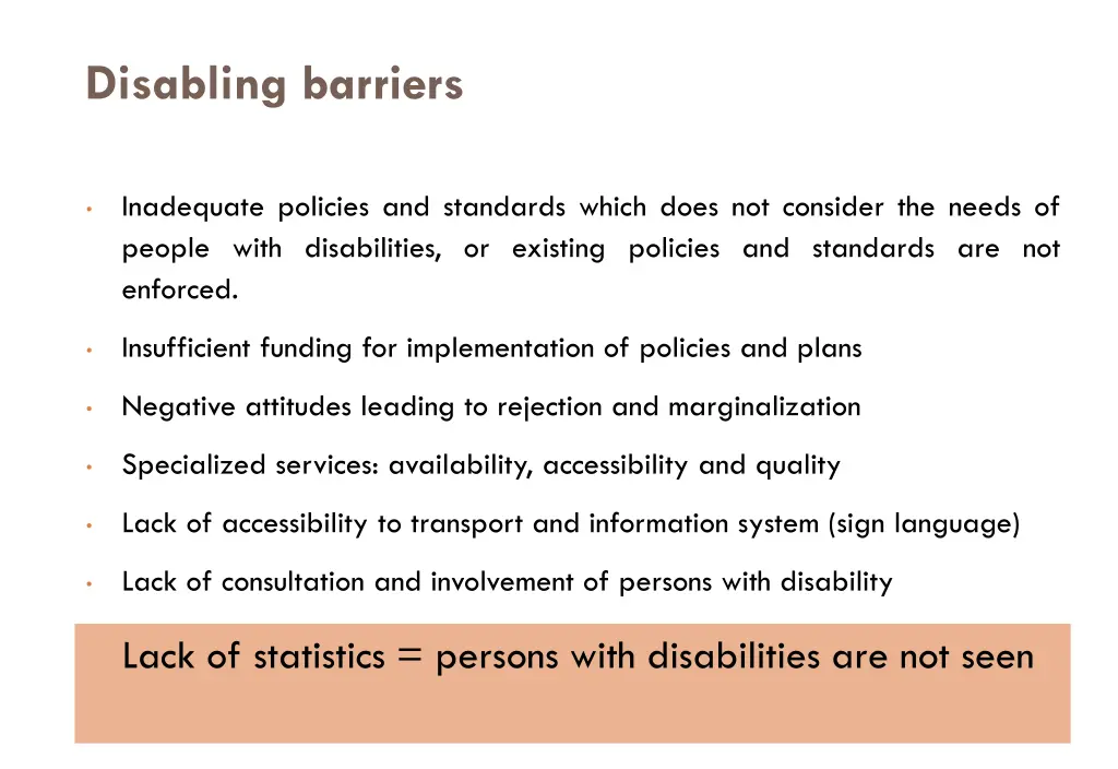 disabling barriers