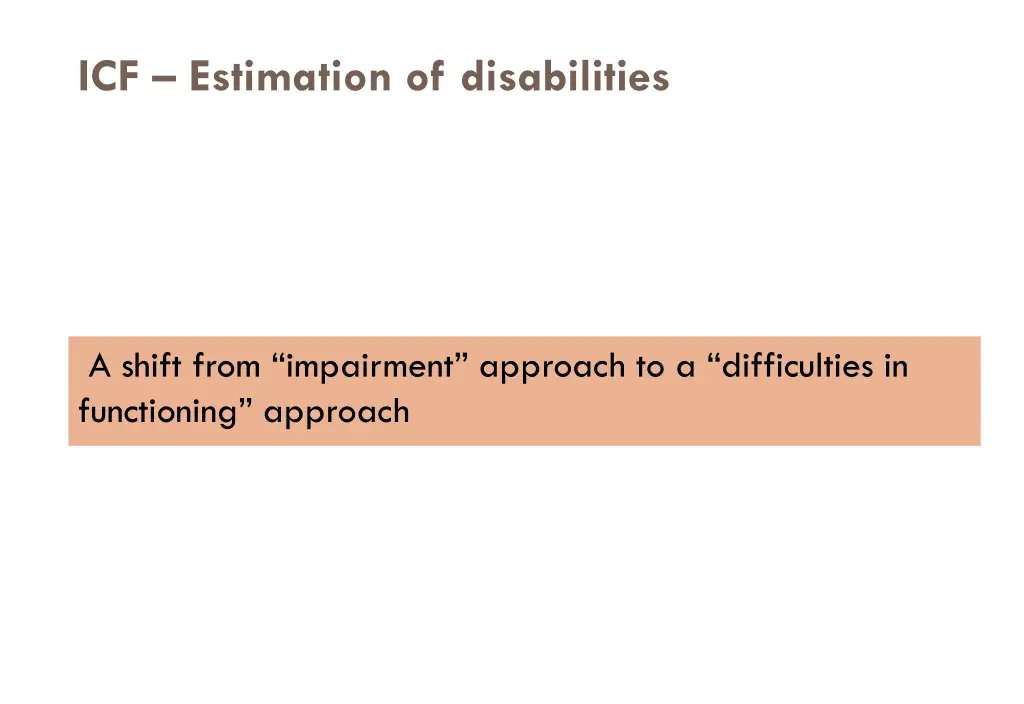 icf estimation of disabilities