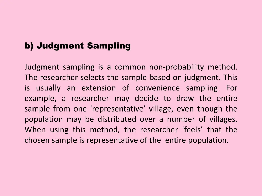 b judgment sampling
