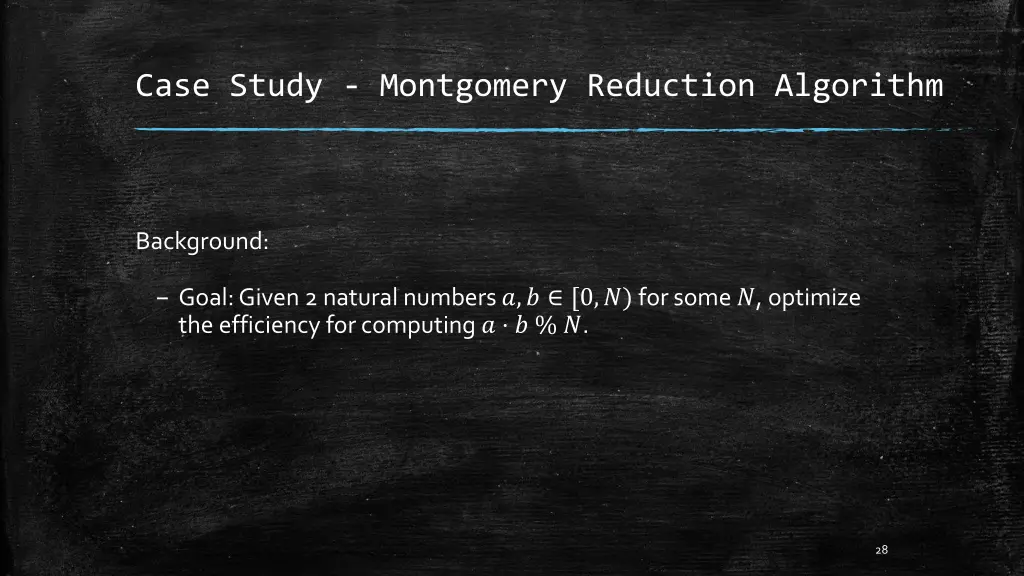 case study montgomery reduction algorithm
