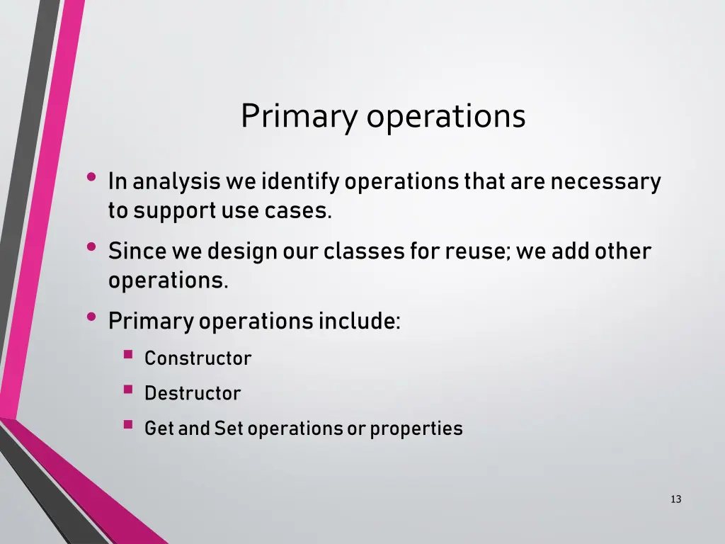 primary operations