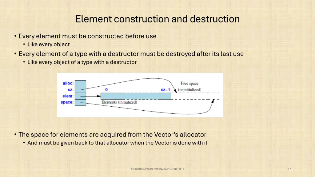 element construction and destruction