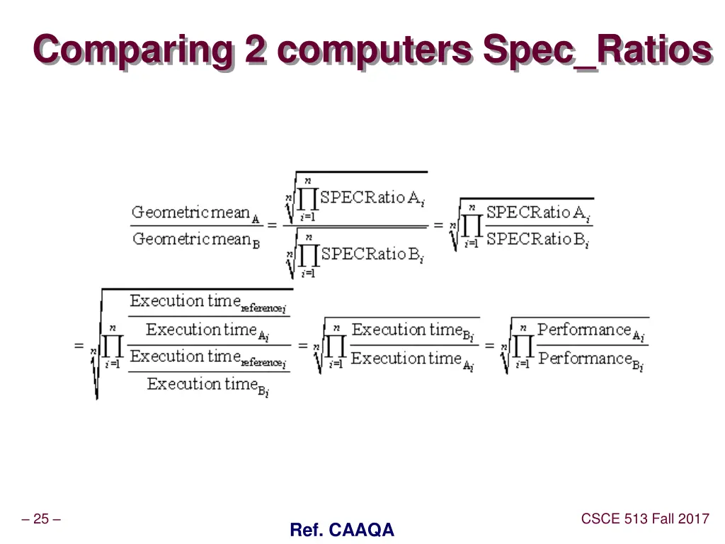 comparing 2 computers spec ratios
