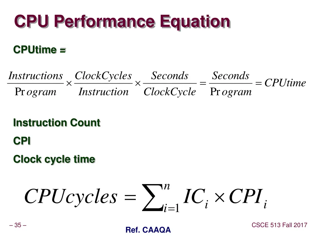 cpu performance equation 1