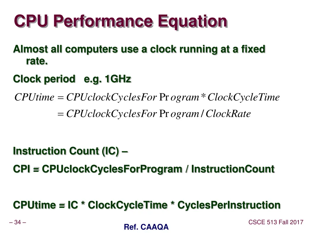 cpu performance equation