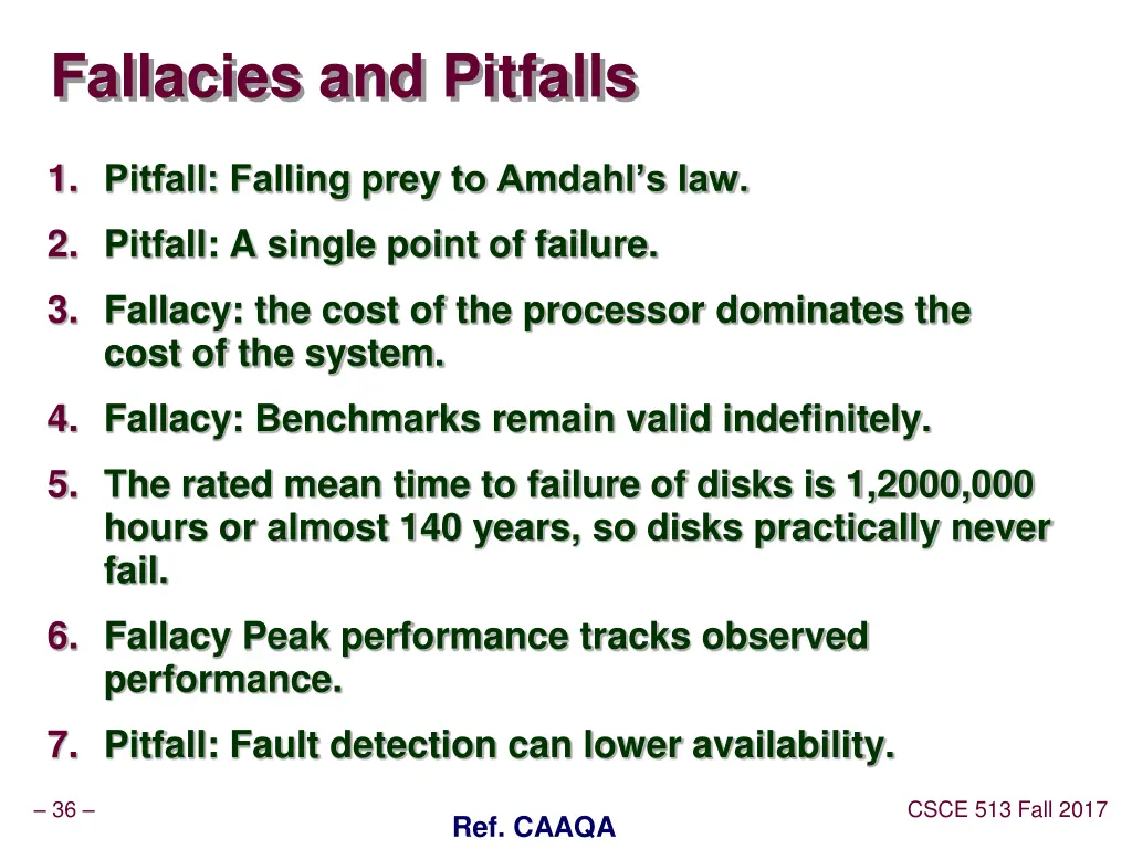 fallacies and pitfalls