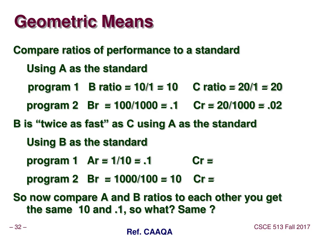 geometric means