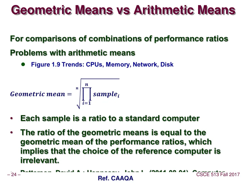 geometric means vs arithmetic means