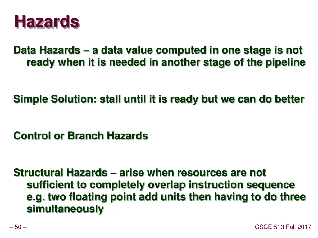 hazards