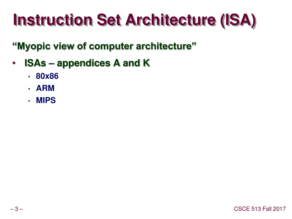 instruction set architecture isa