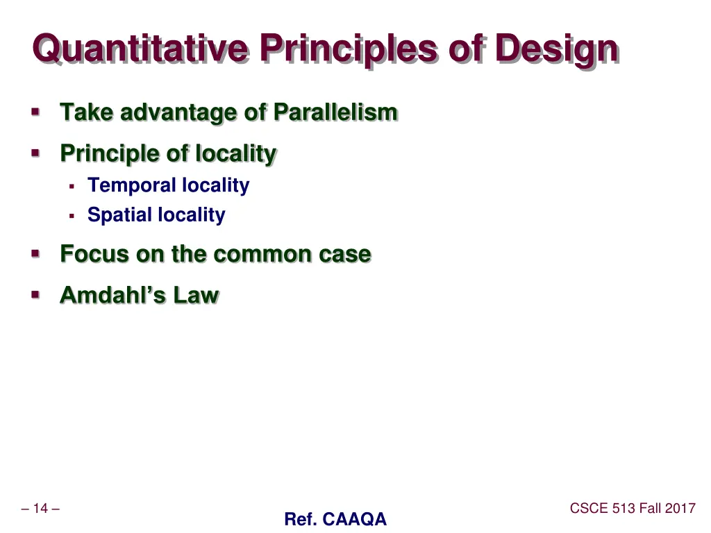 quantitative principles of design