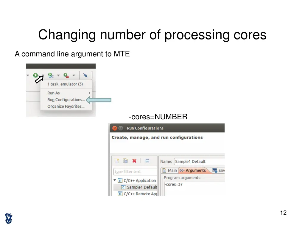 changing number of processing cores