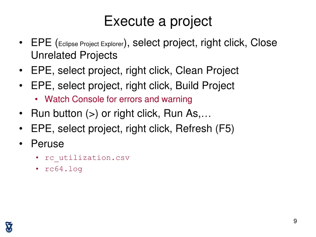 execute a project