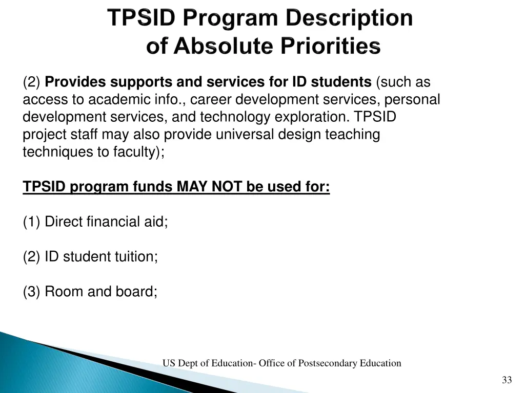 2 provides supports and services for id students
