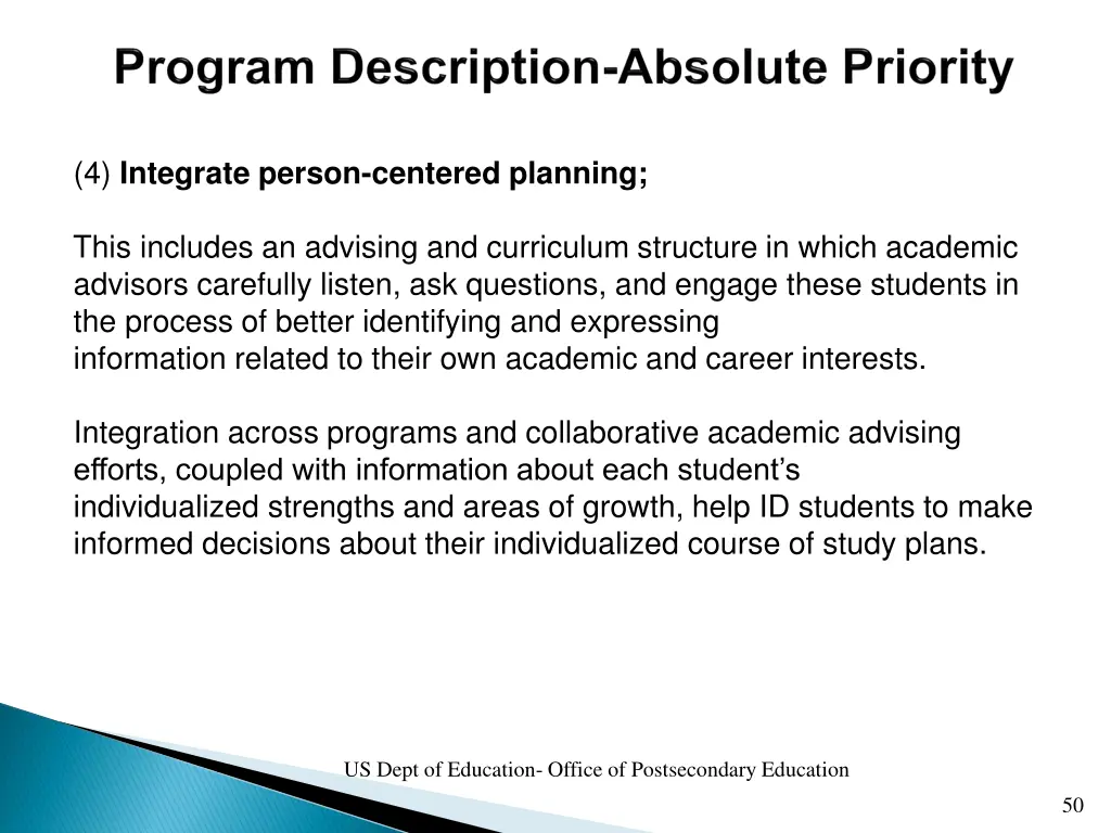 4 integrate person centered planning this