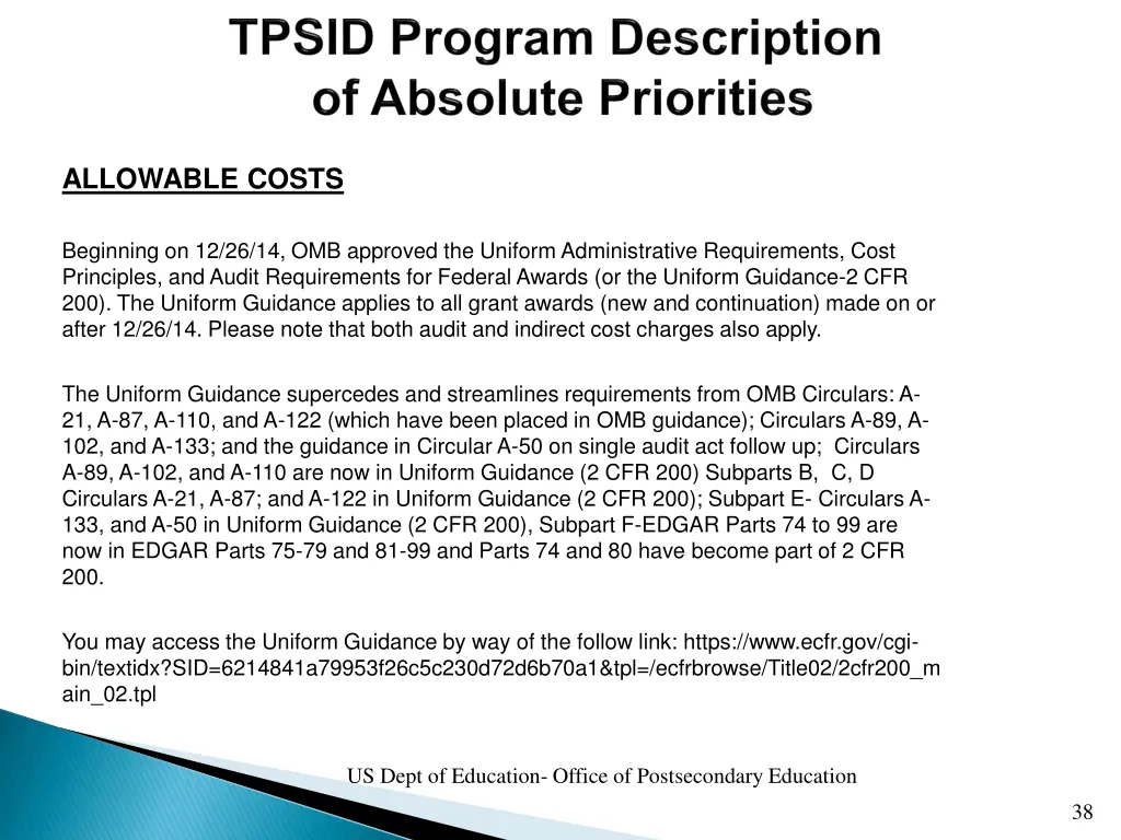 allowable costs