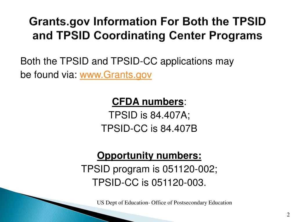 both the tpsid and tpsid cc applications