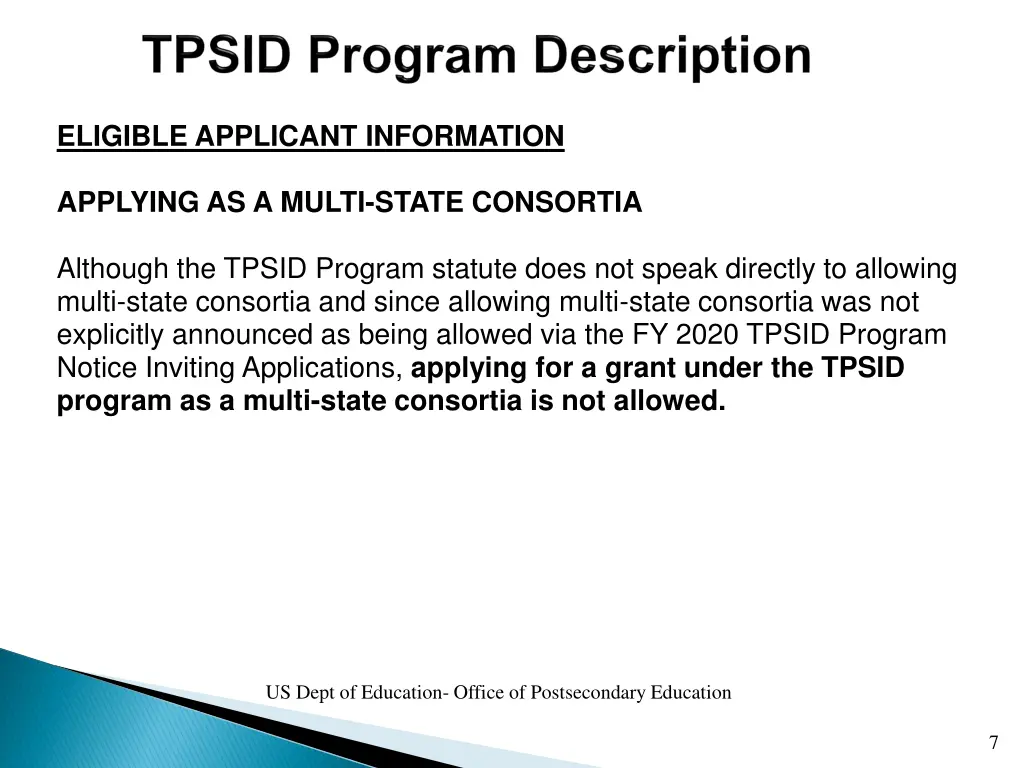 eligible applicant information applying