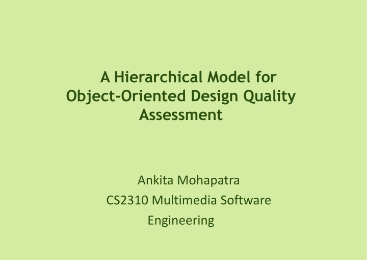 a hierarchical model for object oriented design