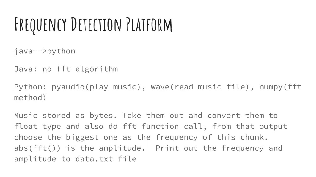 frequency detection platform