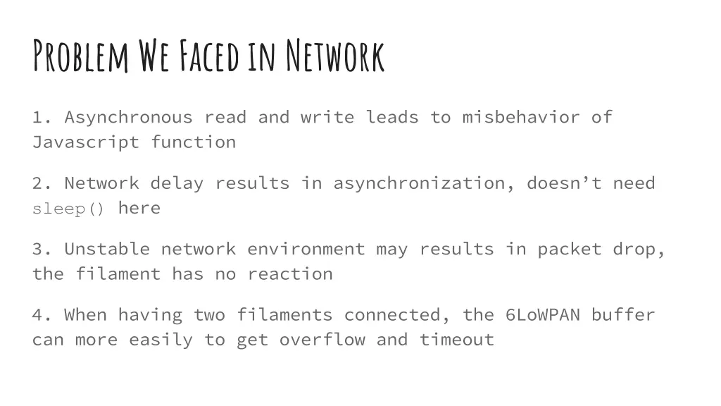 problem we faced in network