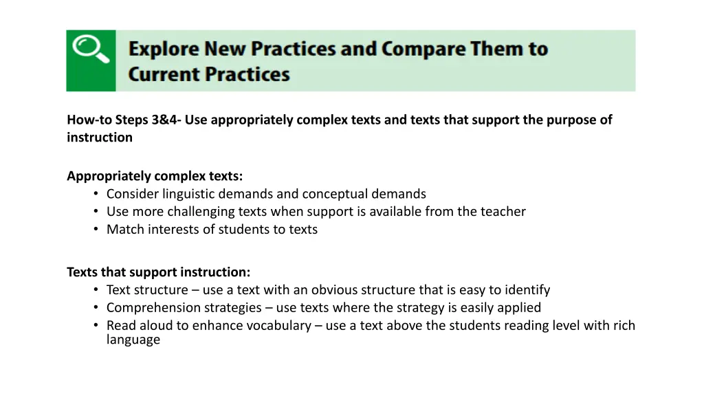 how to steps 3 4 use appropriately complex texts