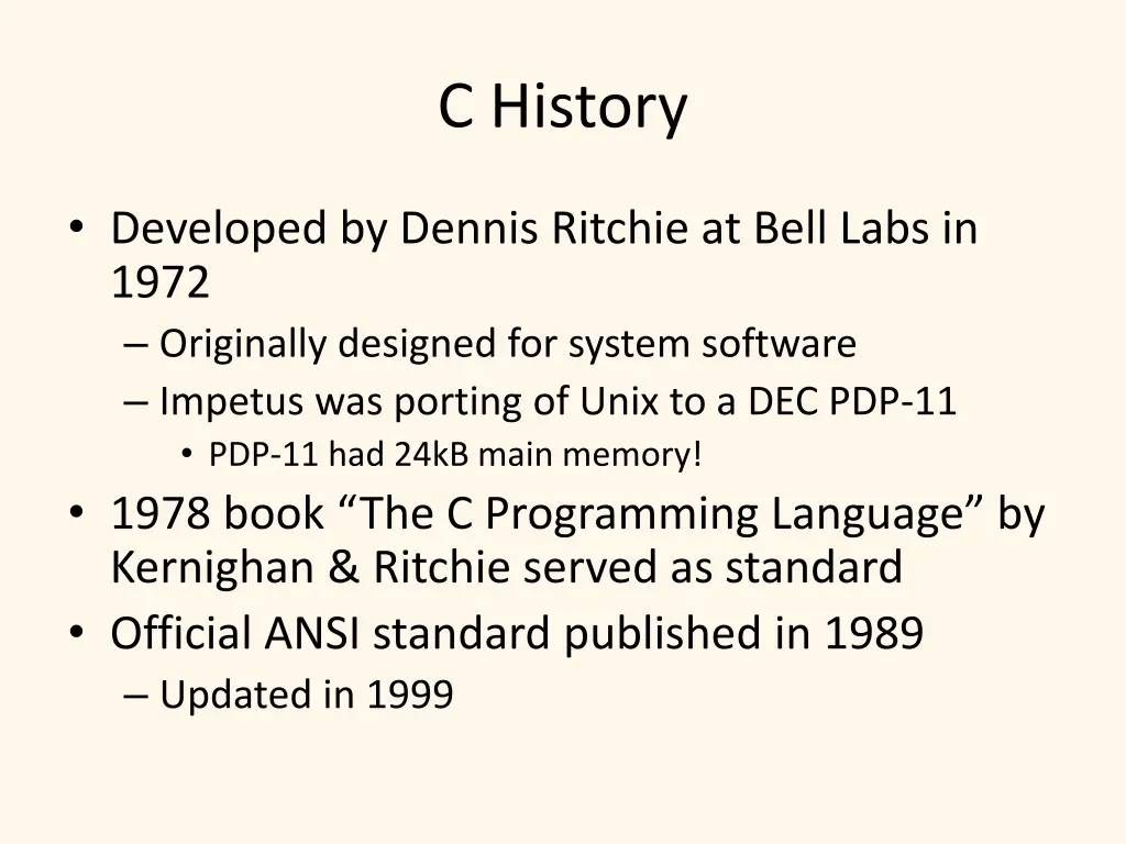 c history