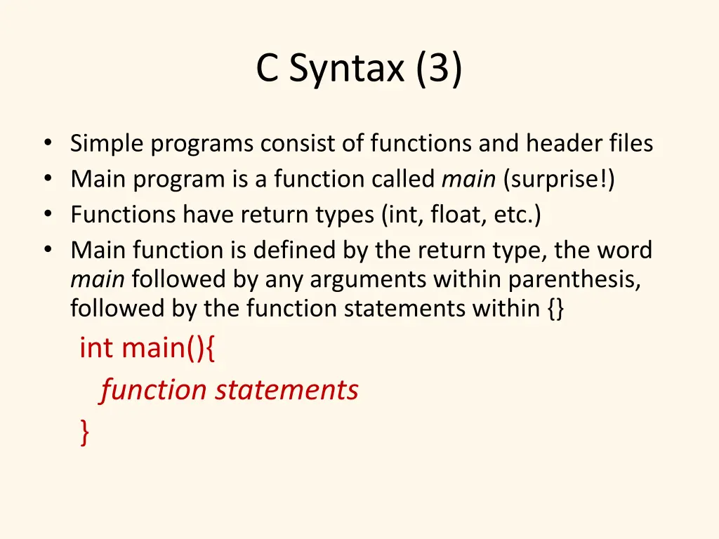 c syntax 3