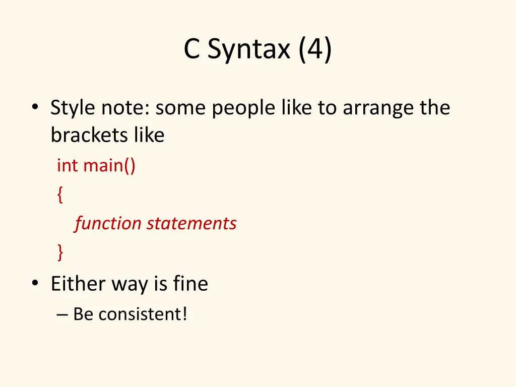 c syntax 4