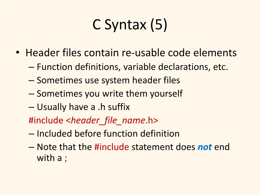 c syntax 5