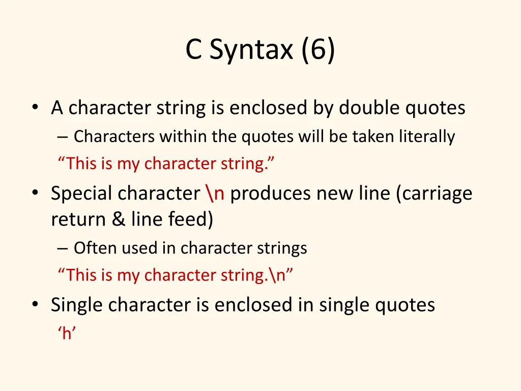 c syntax 6