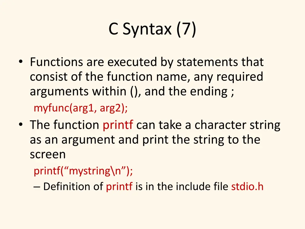 c syntax 7