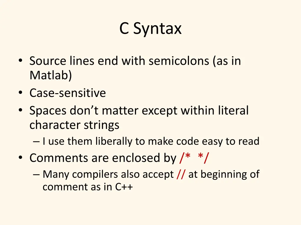 c syntax