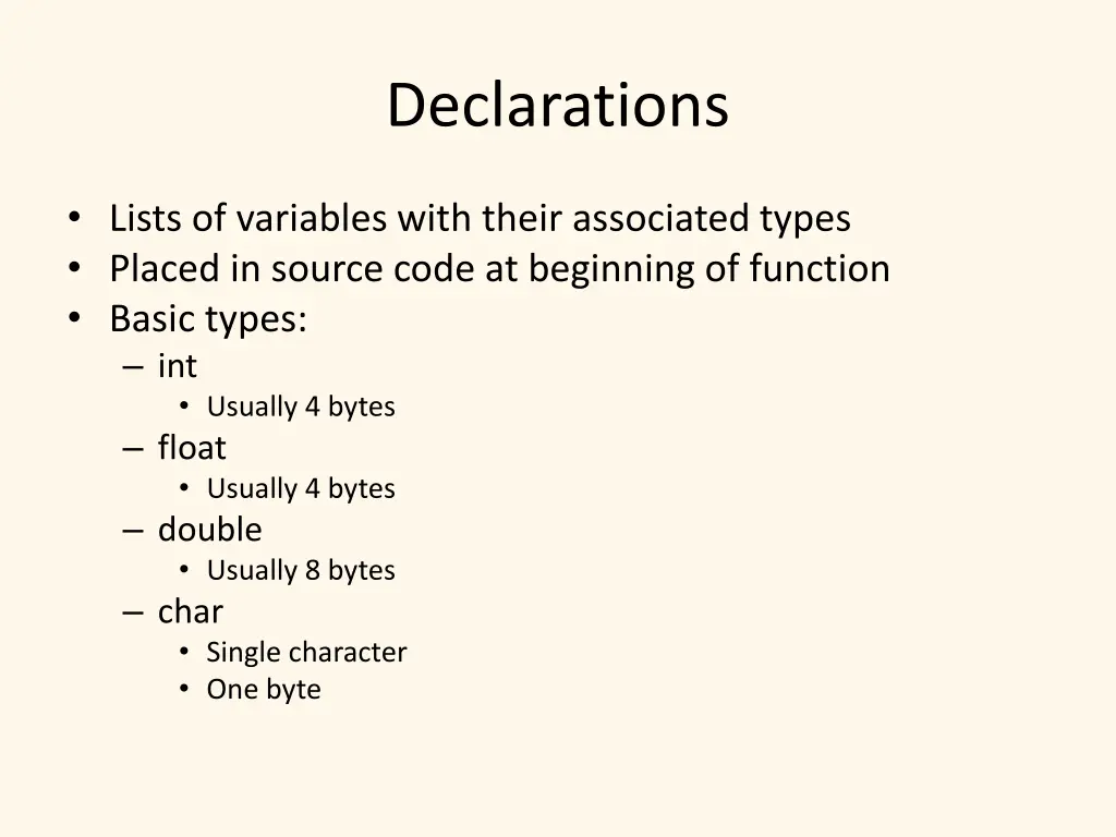 declarations