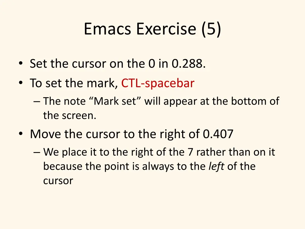 emacs exercise 5