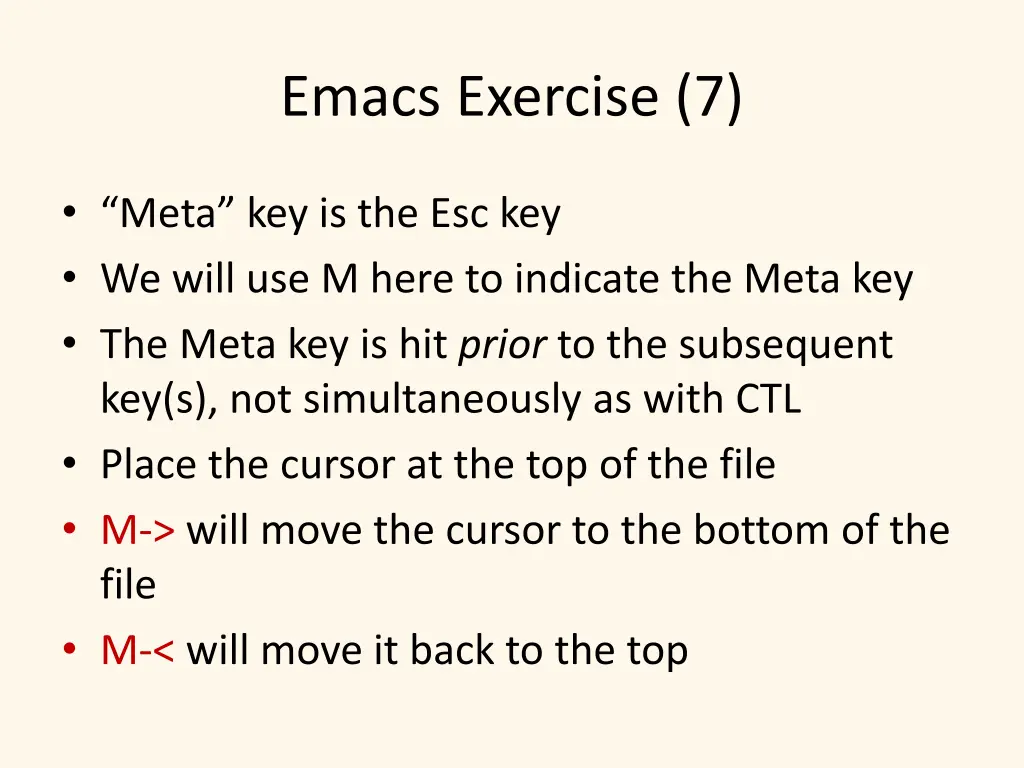 emacs exercise 7