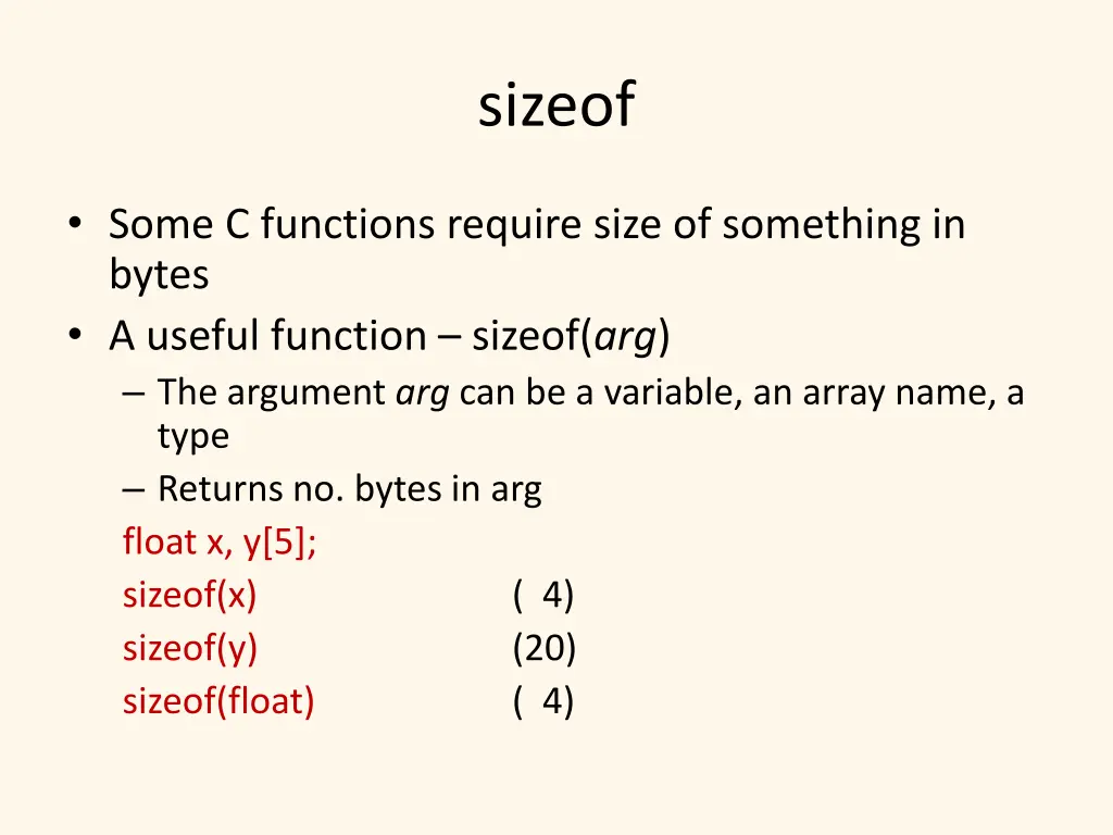 sizeof