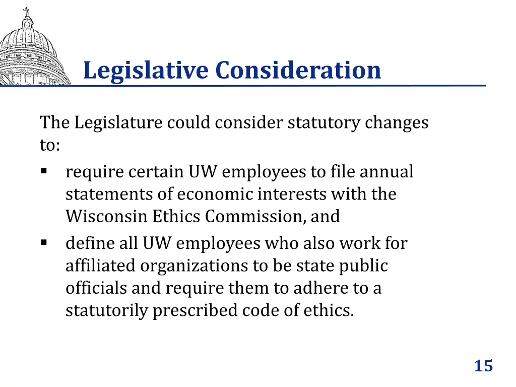 legislative consideration