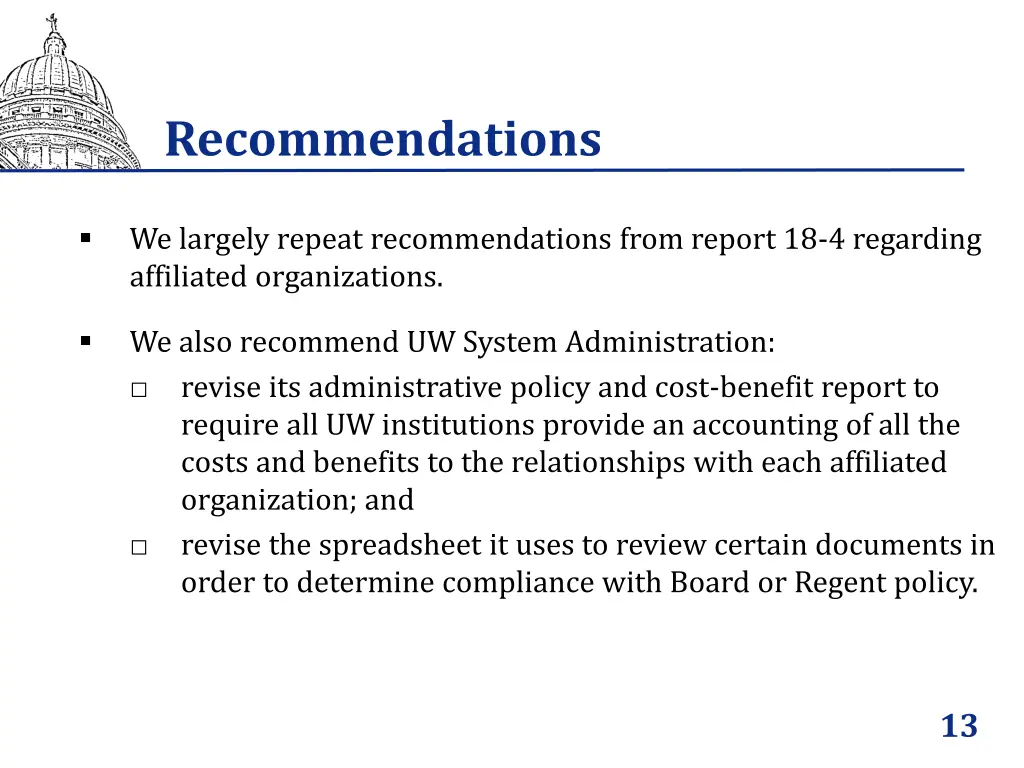 recommendations 1