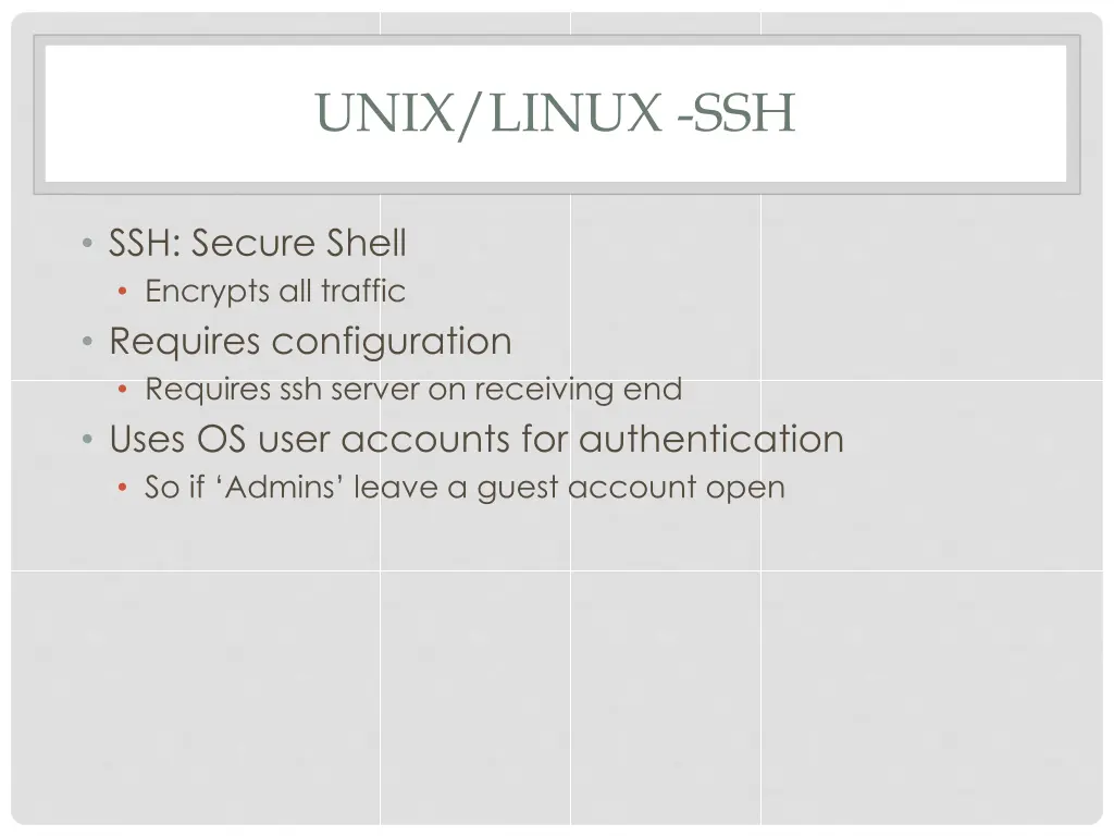 unix linux ssh