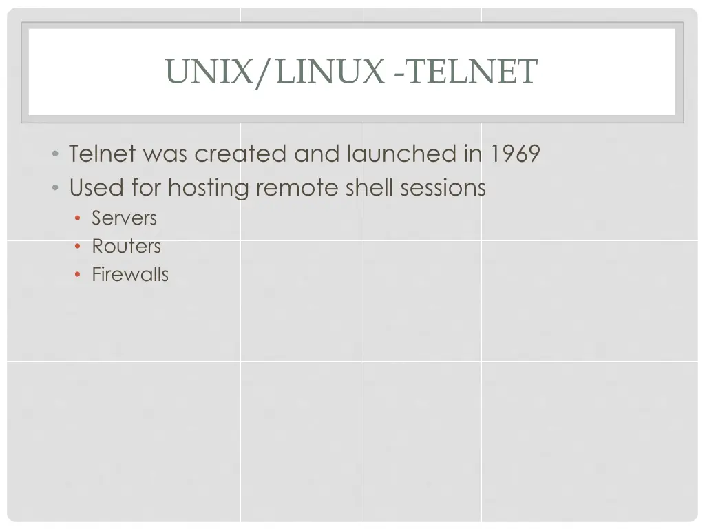 unix linux telnet