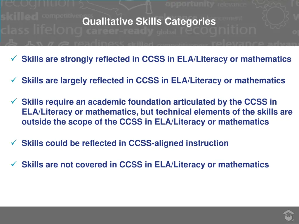 qualitative skills categories