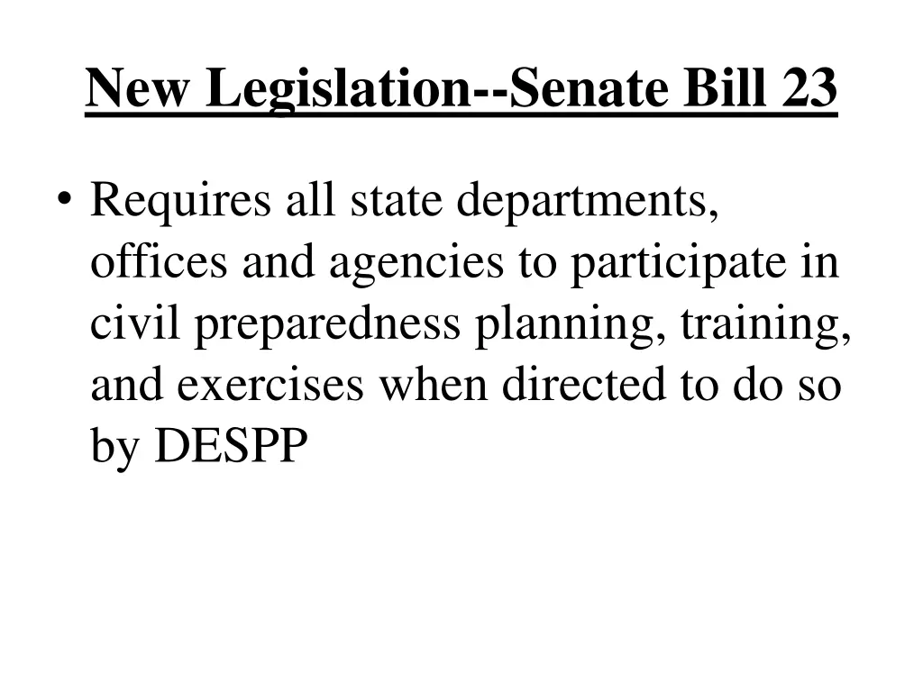 new legislation senate bill 23