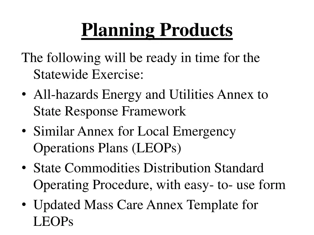 planning products