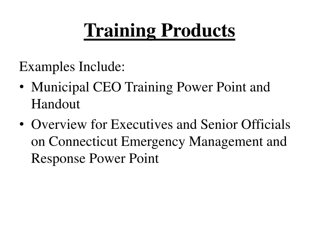 training products