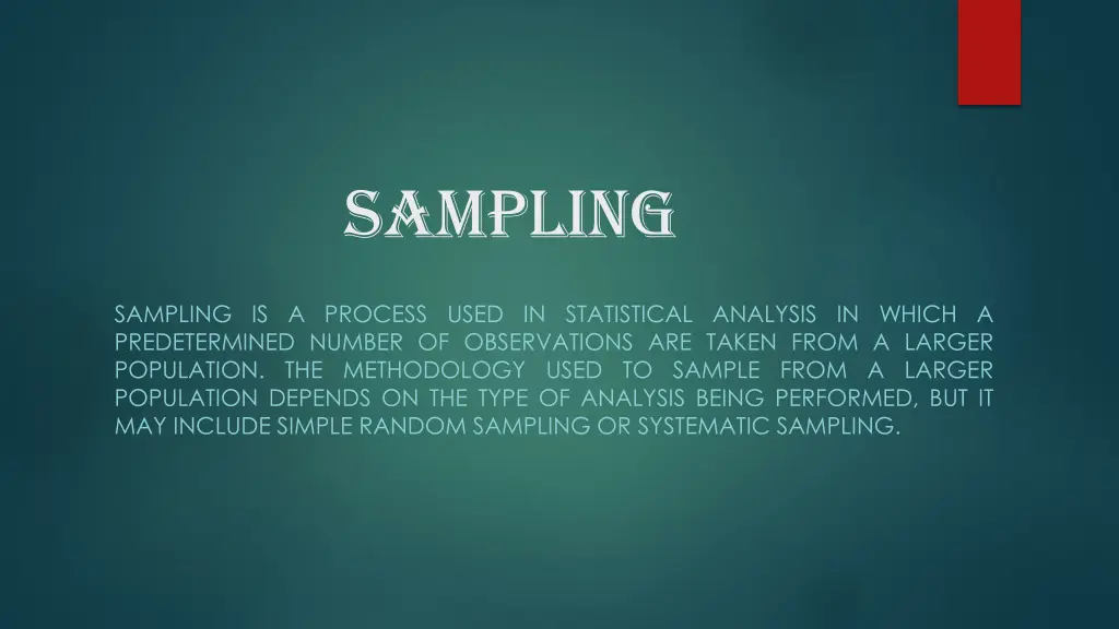 sampling