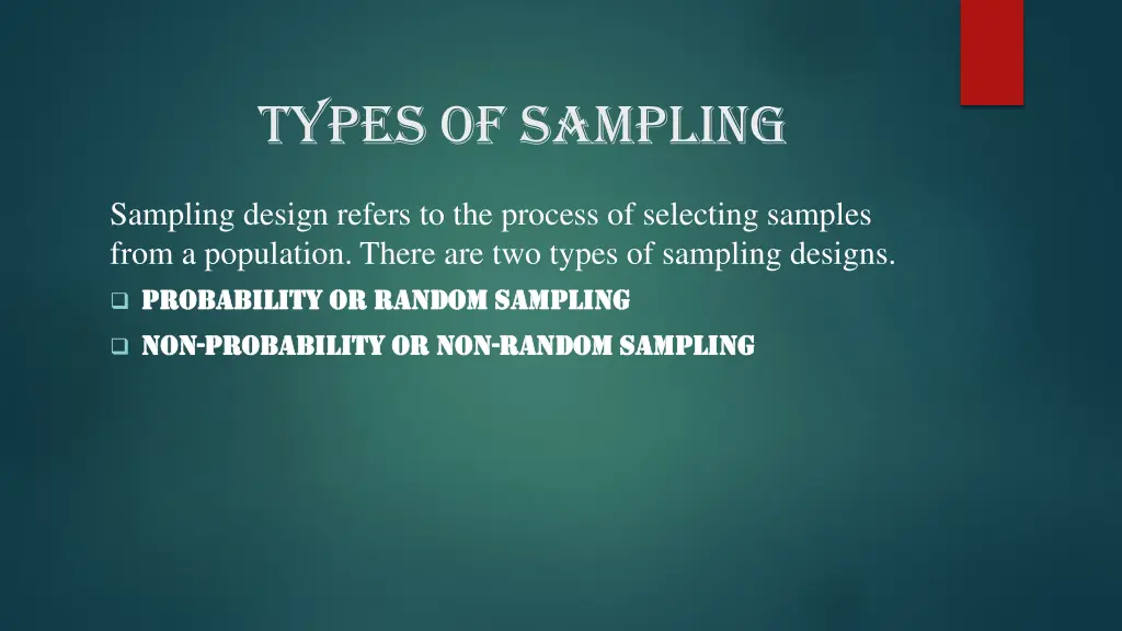 types of sampling