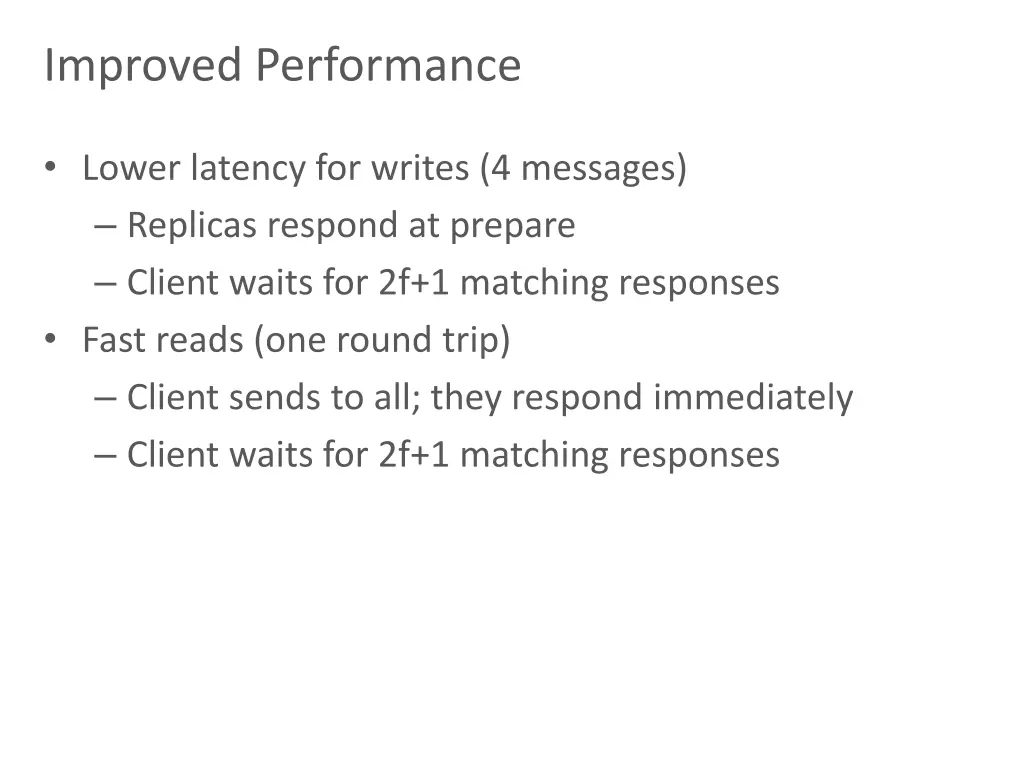 improved performance