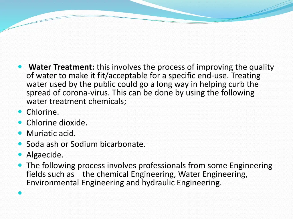 water treatment this involves the process 1